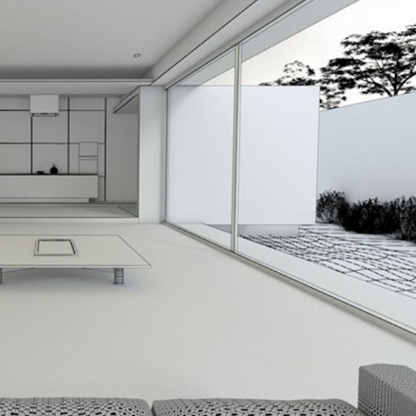 Interno villa moderna design 3d